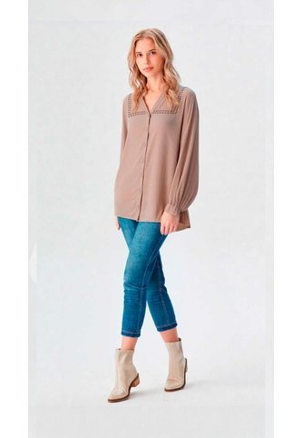 Blusa Para Mujer Manga 3/4 Beige Marca L&H Ref. 5P412283 L&H