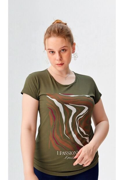 Camiseta Para Mujer Manga Corta Verde Marca L&H Ref. 5G409250