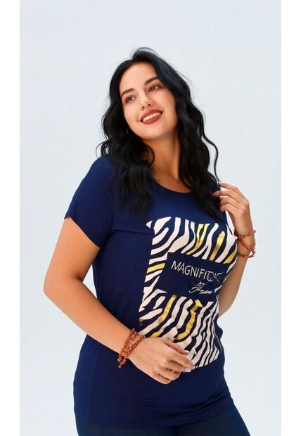 Camiseta Para Mujer Manga Corta Azul Marca L&H Ref. 5G409258