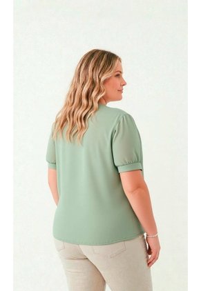 Blusa Para Mujer. Manga Corta Verde Marca L&H Ref. 5P612103