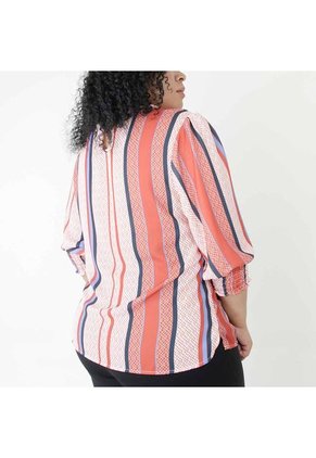 Blusa Para Mujer. Manga 3/4 Naranja Marca L&H