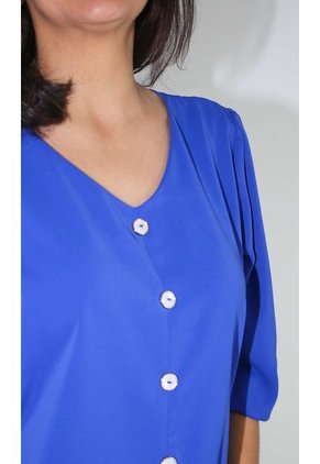 Blusa Para Mujer Manga 3/4 Azul Marca L&H