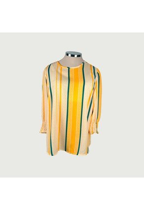 Blusa Para Mujer. Manga 3/4 Amarillo Marca L&H