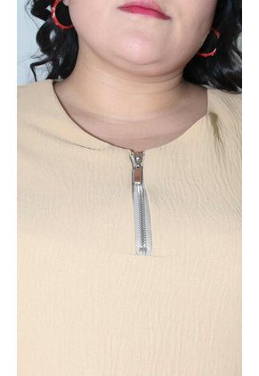 Blusa Para Mujer. Manga Corta Taupe Marca L&H