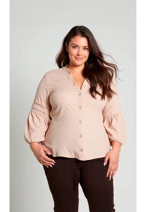 Blusa Para Mujer. Manga 3/4 Beige Marca L&H