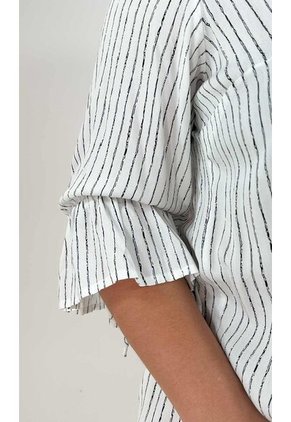 Blusa Para Mujer. Manga 3/4 Blanco Marca L&H