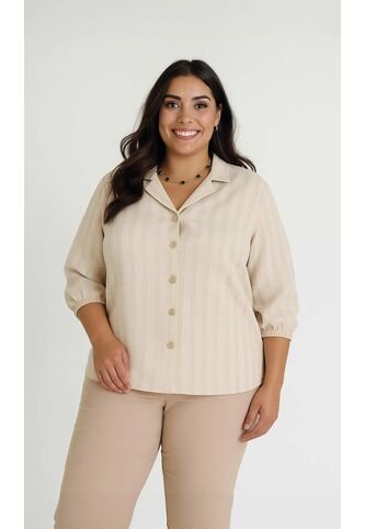 Blusa Para Mujer. Manga 3/4 Beige Marca L&H L&H