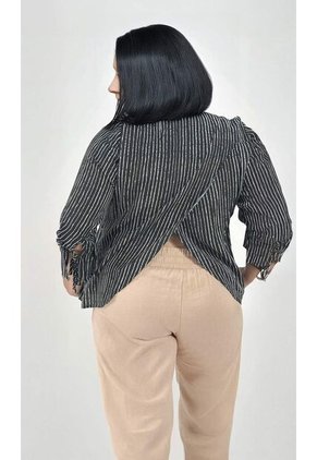 Blusa Para Mujer. Manga 3/4 Negro Marca L&H