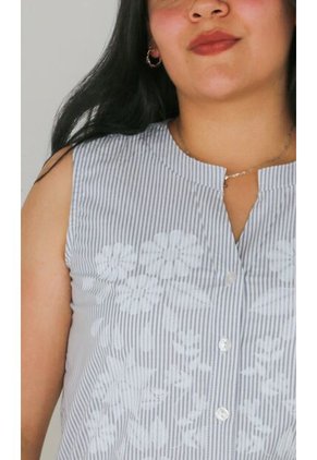 Blusa Para Mujer Manga Sisa Azul Marca L&H Ref. 1F412669