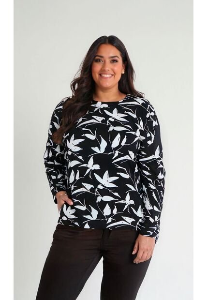 Blusa Para Mujer. Manga 3/4 Negro Marca L&H