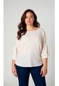 Blusa Para Mujer. Manga 3/4 Taupe Marca L&H de L&H