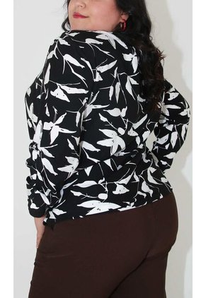 Blusa Para Mujer. Manga 3/4 Negro Marca L&H