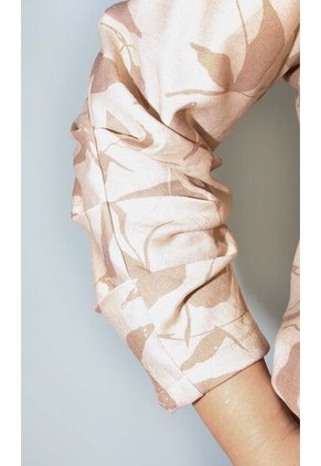 Blusa Para Mujer. Manga 3/4 Taupe Marca L&H