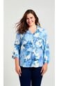 Blusa Para Mujer. Manga 3/4 Azul Marca L&H de L&H