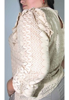 Blusa Para Mujer. Manga 3/4 Beige Marca L&H