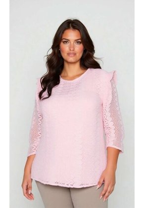 Blusa Para Mujer. Manga 3/4 Rosado Marca L&H