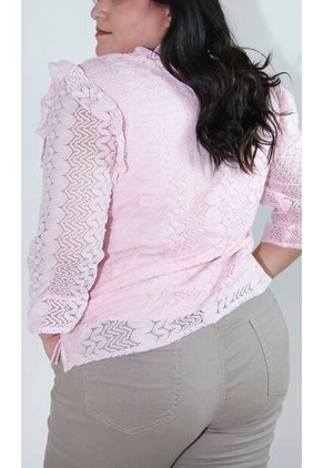 Blusa Para Mujer. Manga 3/4 Rosado Marca L&H