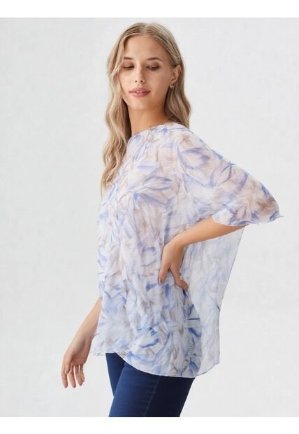 Bluson Para Mujer Manga Corta Azul Marca L&H