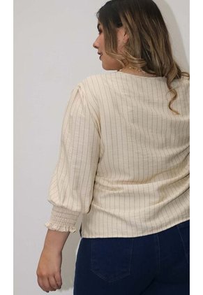 Blusa Para Mujer. Manga 3/4 Amarillo Marca L&H