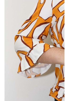 Blusa Para Mujer. Manga 3/4 Mostaza Marca L&H