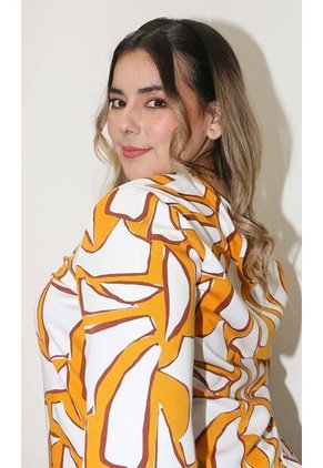 Blusa Para Mujer. Manga 3/4 Mostaza Marca L&H