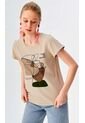 Camiseta Para Mujer Manga Corta Beige Marca L&H Ref. 4R409234 de L&H