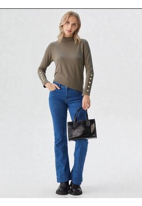 Camiseta Para Mujer Manga Larga Beige Marca L&H Ref. 1F409543