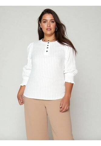 Blusa Para Mujer. Manga 3/4 Blanco Marca L&H L&H