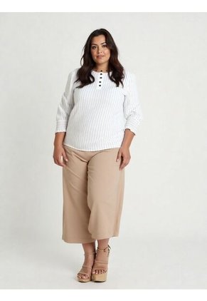 Blusa Para Mujer. Manga 3/4 Blanco Marca L&H