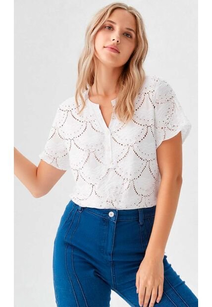 Camiseta Para Mujer Manga Corta Blanco Marca L&H Ref. 1F409541