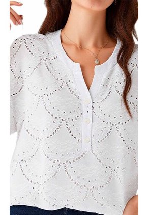 Camiseta Para Mujer Manga Corta Blanco Marca L&H Ref. 1F409541