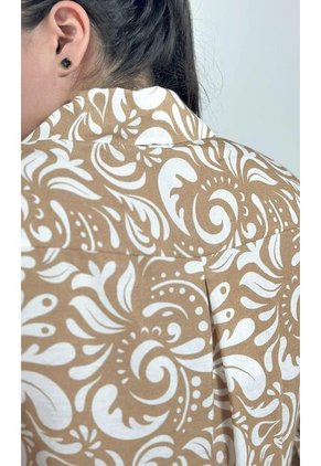Blusa Para Mujer. Manga 3/4 Beige Marca L&H