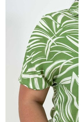 Blusa Para Mujer. Manga Corta Verde Marca L&H