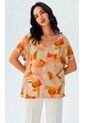 Camiseta Para Mujer Manga Corta Naranja Marca L&H Ref. 2J409116 de L&H