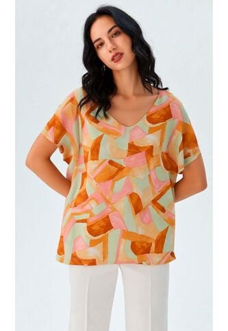 Camiseta Para Mujer Manga Corta Naranja Marca L&H Ref. 2J409116 L&H