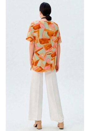 Camiseta Para Mujer Manga Corta Naranja Marca L&H Ref. 2J409116