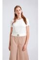 Blusa Para Mujer. Manga Corta Beige Marca L&H de L&H