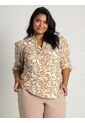 Blusa Para Mujer. Manga 3/4 Beige Marca L&H de L&H