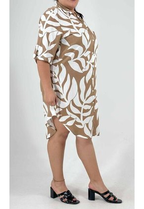 Bluson Para Mujer. Manga Corta Taupe Marca L&H