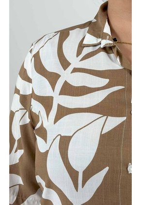 Bluson Para Mujer. Manga Corta Taupe Marca L&H