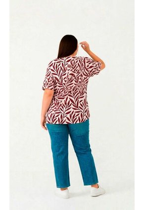 Blusa Para Mujer. Manga Corta Vino Marca L&H Ref. 5P612107