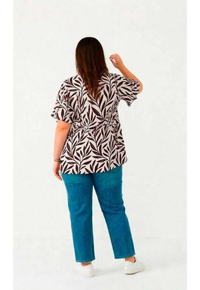 Blusa Para Mujer. Manga Corta Cafe Marca L&H Ref. 5P612107