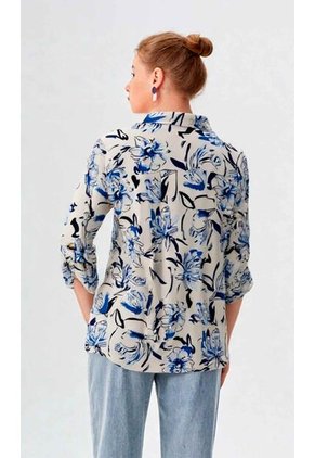 Blusa Para Mujer Manga 3/4 Azul Marca L&H Ref. 1F412729