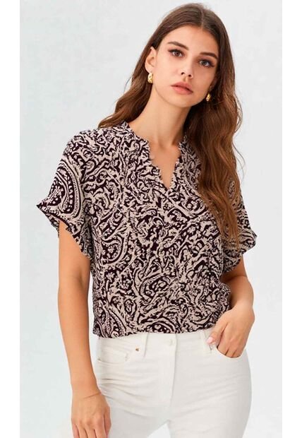 Blusa Para Mujer Manga Corta Morado Marca L&H Ref. 2J412281