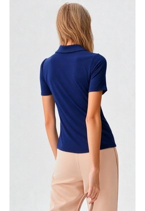 Camiseta Para Mujer Manga Corta Azul Marca L&H Ref. 4R409233
