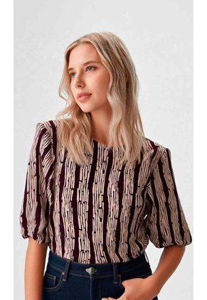 Camiseta Para Mujer Manga 3/4 Cafe Marca L&H Ref. 1F409552