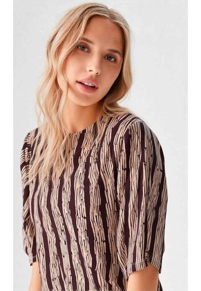 Camiseta Para Mujer Manga 3/4 Cafe Marca L&H Ref. 1F409552