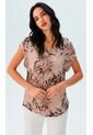 Blusa Para Mujer Manga Corta Taupe Marca L&H Ref. 1F412732 de L&H