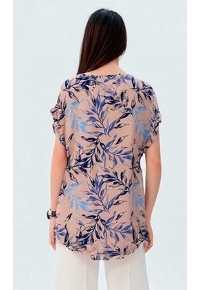 Blusa Para Mujer Manga Corta Azul Marca L&H Ref. 1F412732