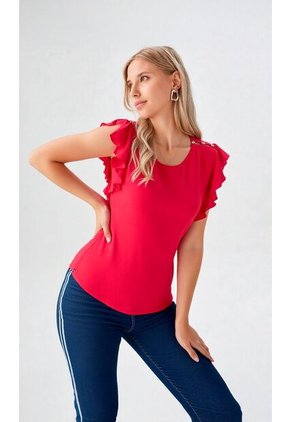 Blusa Para Mujer Manga Corta Rojo Marca L&H